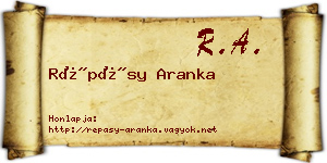 Répásy Aranka névjegykártya
