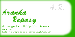 aranka repasy business card
